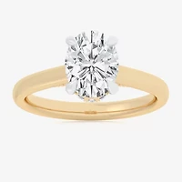 (G-H / Si1-Si2) Womens 1 1/7 CT. T.W. Lab Grown White Diamond 14K Gold Oval Solitaire Engagement Ring