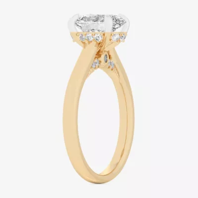 (G-H / Si1-Si2) Womens 1 1/7 CT. T.W. Lab Grown White Diamond 14K Gold Oval Solitaire Engagement Ring