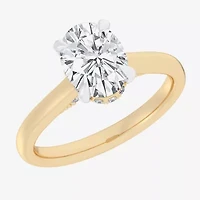 (G-H / Si1-Si2) Womens 1 1/7 CT. T.W. Lab Grown White Diamond 14K Gold Oval Solitaire Engagement Ring