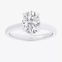 (G-H / Si1-Si2) Womens 3 1/4 CT. T.W. Lab Grown White Diamond 14K Gold Oval Solitaire Engagement Ring