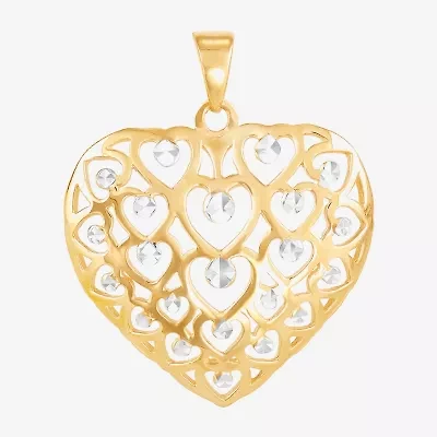 Womens 14K Gold Heart Pendant
