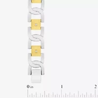 Mens 1/10 CT. T.W. White Diamond Stainless Steel Wrap Bracelet