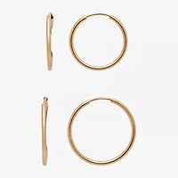 Gold Theory Womens Round 2 Pair Earring Set