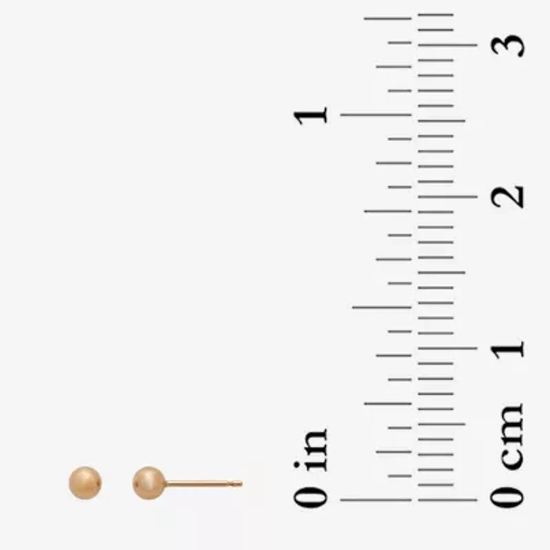 Gold Theory Womens Round Pair Earring Set