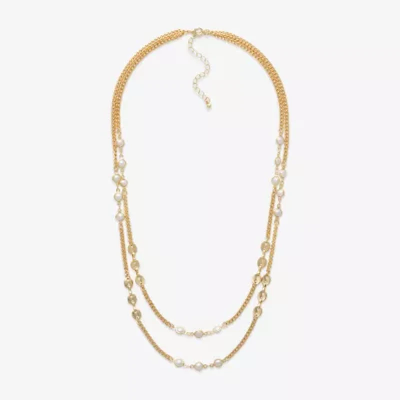 Mixit Womens White 24 Inch Strand Necklace