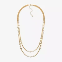 Mixit Womens White 24 Inch Strand Necklace