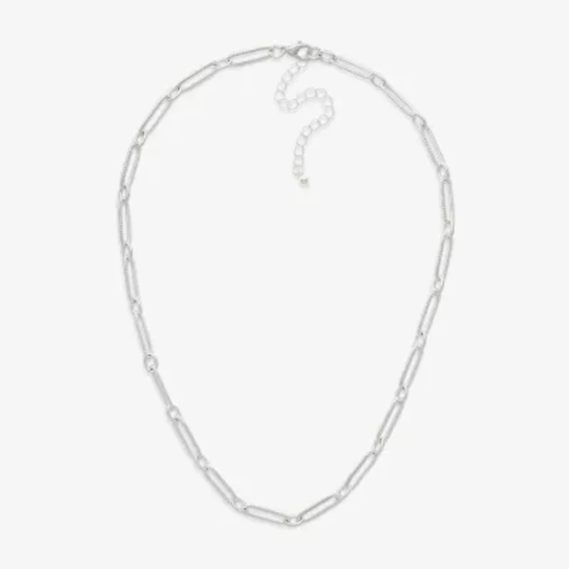 Mixit Womens Stainless Steel Hypoallergenic 18 Inch Paperclip Chain Necklace