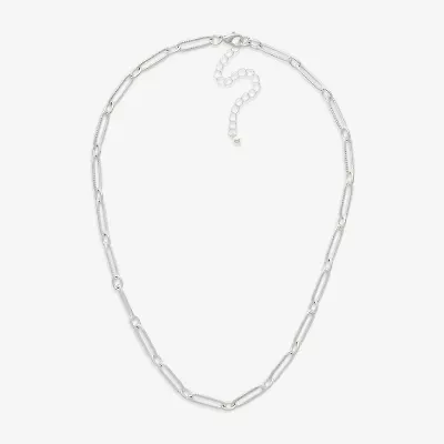 Mixit Womens Stainless Steel Hypoallergenic 18 Inch Paperclip Chain Necklace