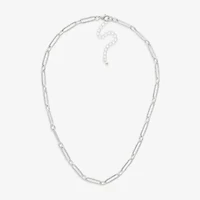 Mixit Womens Stainless Steel Hypoallergenic 18 Inch Paperclip Chain Necklace