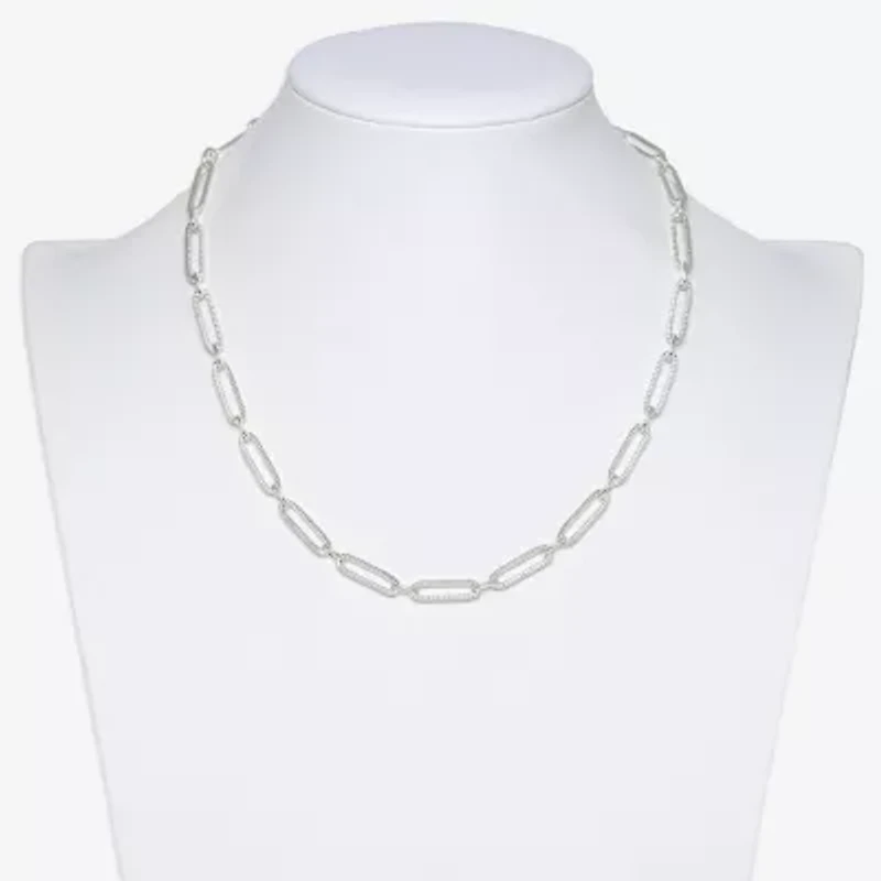 Mixit Womens Stainless Steel Hypoallergenic 18 Inch Paperclip Chain Necklace