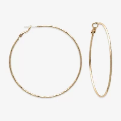Bold Elements Gold Tone Womens 2.3mm Hoop Earrings