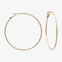 Bold Elements Gold Tone Womens 2.3mm Hoop Earrings