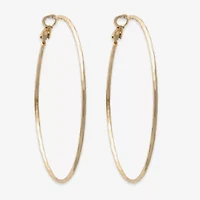 Bold Elements Gold Tone Womens 2.3mm Hoop Earrings