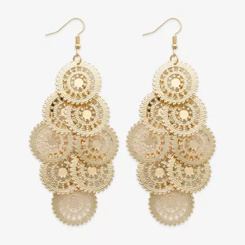 Bold Elements Gold Tone Womens Drop Earrings