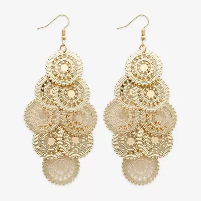 Bold Elements Gold Tone Womens Drop Earrings