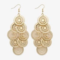 Bold Elements Gold Tone Womens Drop Earrings