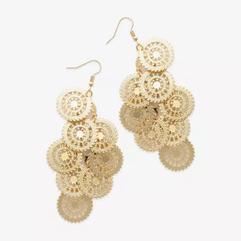 Bold Elements Gold Tone Womens Drop Earrings