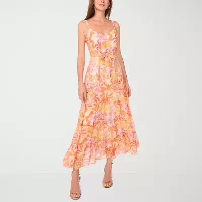 MSK Womens Sleeveless Floral Maxi Dress