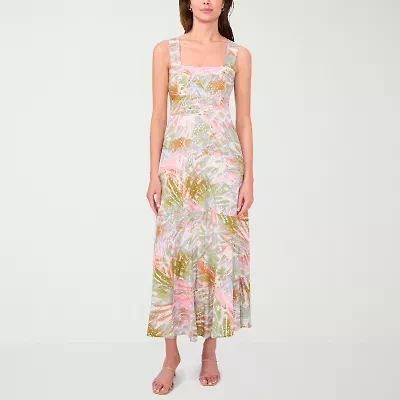 MSK Womens Sleeveless Abstract Maxi Dress