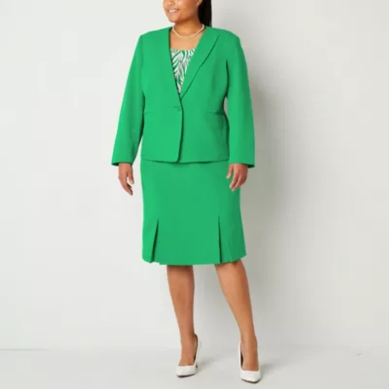 Black Label by Evan-Picone Womens Plus Classic Fit Suit Jacket