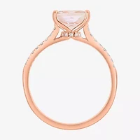 Effy Final Call Womens 1/7 CT. T.W. Genuine Pink Morganite 14K Rose Gold Side Stone Cocktail Ring