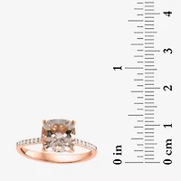 Effy Final Call Womens 1/7 CT. T.W. Genuine Pink Morganite 14K Rose Gold Side Stone Cocktail Ring