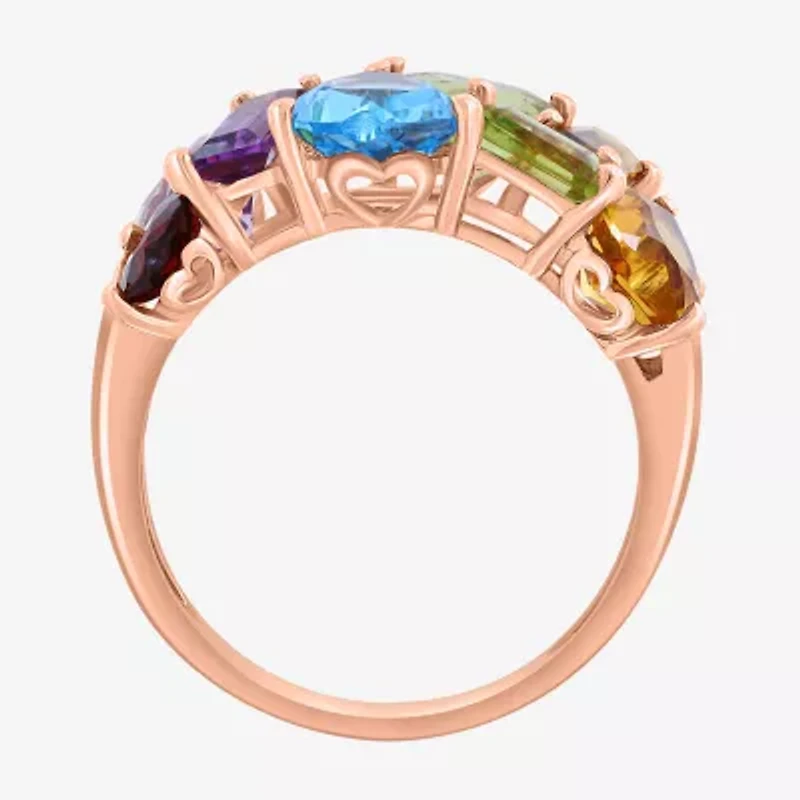 Effy Final Call Womens Genuine Multi Color 14K Rose Gold Cocktail Ring