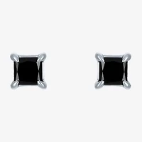 1/2 CT. T.W. Natural Black Diamond 10K White Gold 4mm Stud Earrings
