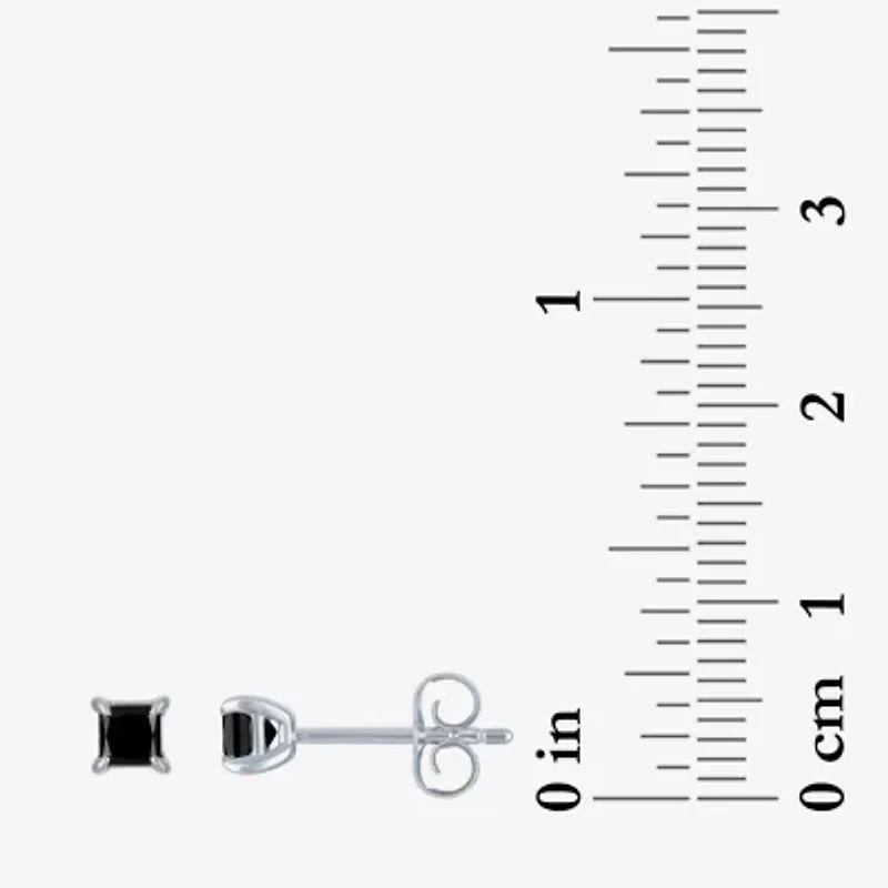 1/2 CT. T.W. Natural Black Diamond 10K White Gold 4mm Stud Earrings