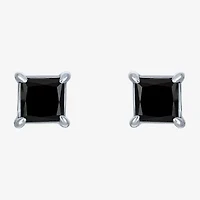 1 CT. T.W. Natural Black Diamond 10K White Gold 5mm Stud Earrings