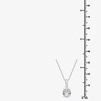 Womens 1 CT. Lab Grown White Diamond 14K White Gold Round 18 Inch Pendant Necklace