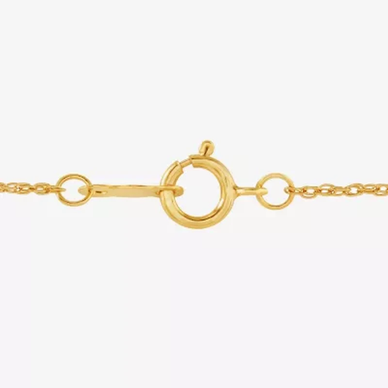 Womens 1 CT. Lab Grown White Diamond 14K Gold Round 18 Inch Pendant Necklace