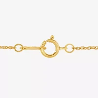 Womens 1 CT. Lab Grown White Diamond 14K Gold Round 18 Inch Pendant Necklace