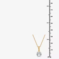 Womens 1 CT. Lab Grown White Diamond 14K Gold Round 18 Inch Pendant Necklace