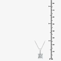 Womens 1 CT. Lab Grown White Diamond 14K White Gold 18 Inch Pendant Necklace