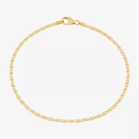 Made in Italy Womens 10K Gold 7.5 Inch Solid Fashion Chain Bracelet