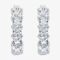 Diamonart Womens Cubic Zirconia Sterling Silver 18.6mm Round Hoop Earrings
