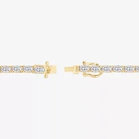 Diamonart Womens Cubic Zirconia 14K Gold Over Silver Heart 7.25 Inch Tennis Bracelet