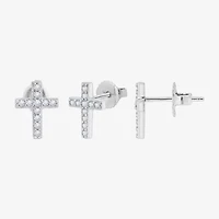 Diamonart Womens Cubic Zirconia Sterling Silver Cross 2-pc. Jewelry Set