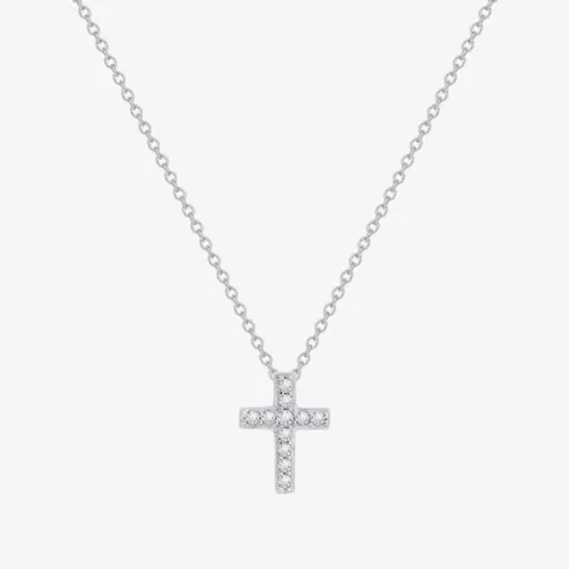 Diamonart Womens Cubic Zirconia Sterling Silver Cross 2-pc. Jewelry Set