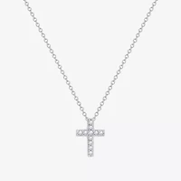 Diamonart Womens Cubic Zirconia Sterling Silver Cross 2-pc. Jewelry Set