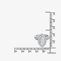 Diamonart Womens Cubic Zirconia Sterling Silver Marquise Side Stone Bridal Set