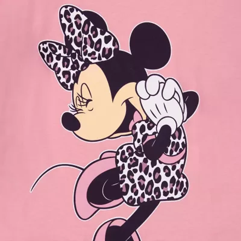 Disney Toddler Girls Round Neck Short Sleeve Loose Fit Minnie Mouse Graphic T-Shirt
