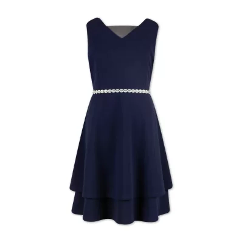 Speechless Big Kid Girls Embellished Sleeveless Skater Dress