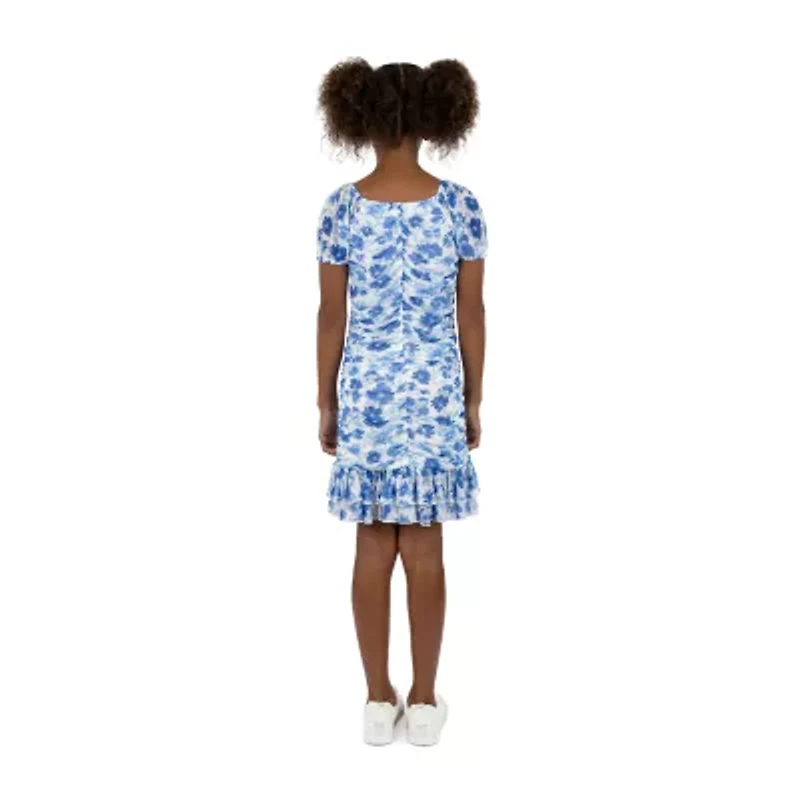 Speechless Big Kid Girls Short Sleeve Cap Casual Floral Bodycon Dress