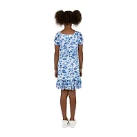 Speechless Big Kid Girls Short Sleeve Cap Casual Floral Bodycon Dress