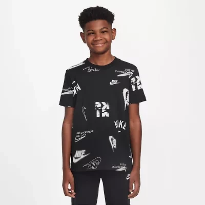 Nike Club Big Kid Unisex Crew Neck Short Sleeve Regular Fit Graphic T-Shirt