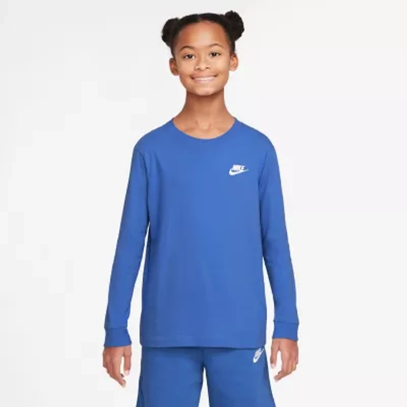 Nike Futura Big Kid Unisex Crew Neck Long Sleeve Active T-Shirt