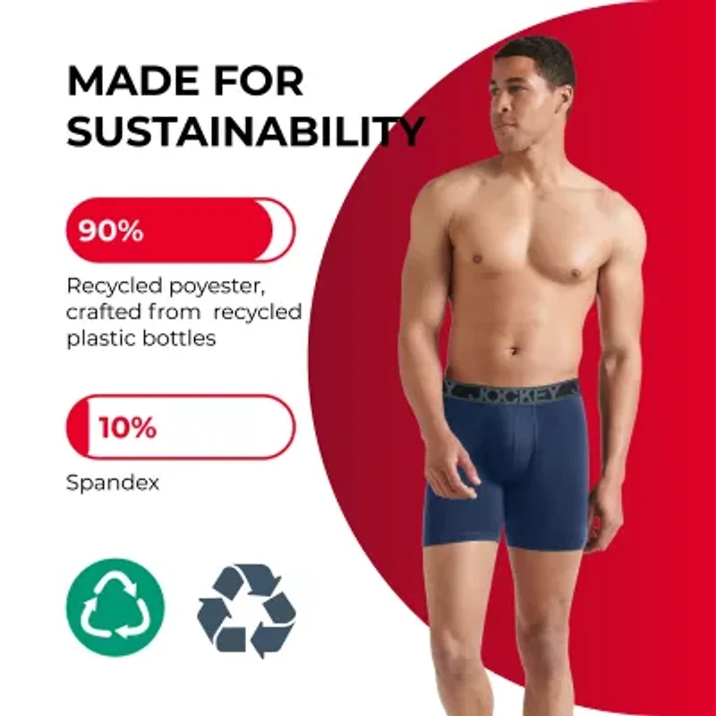 Jockey Active Microfiber Mens Boxer Briefs 9064