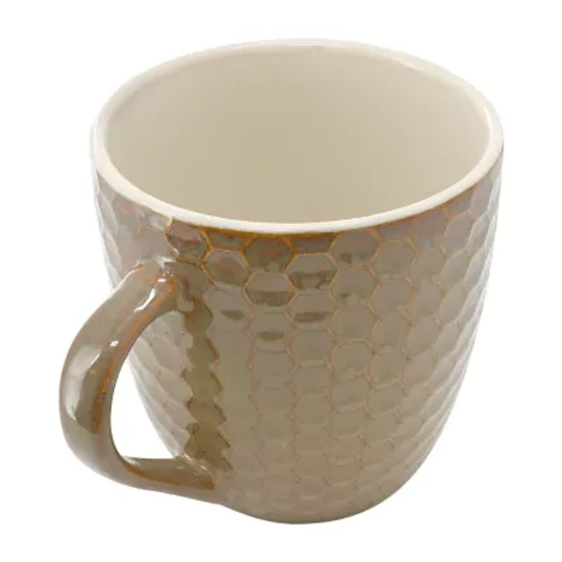 Elama Honey Bee 6 Piece Assorted 6-pc. Geometric Coffee Mug